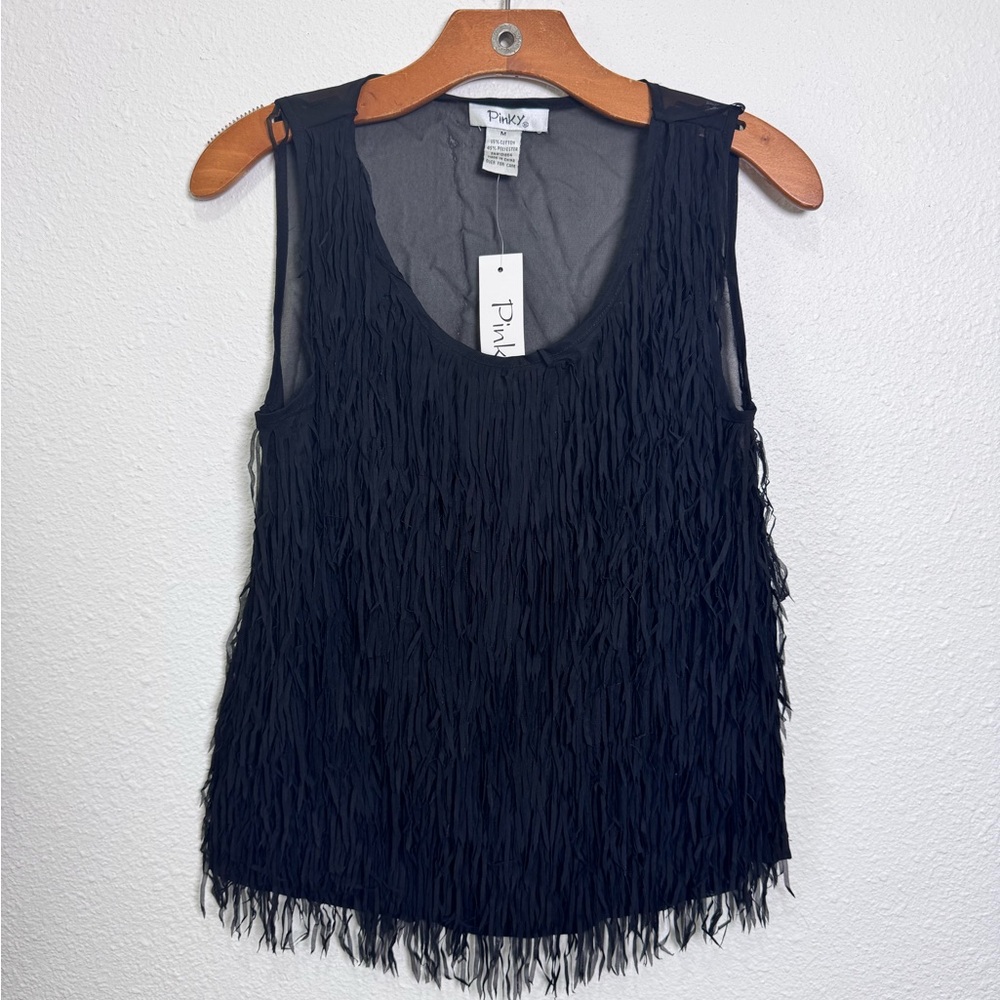 Pinky Fringe Tank Top